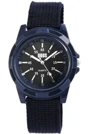 QBOS Quarzuhr QB0015 Herrenuhr mit Textilarmband, dunkelrot, Herrenuhr Textil