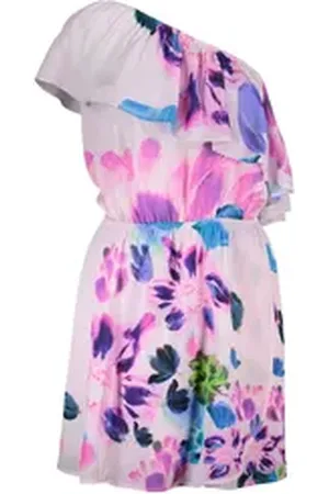 Desigual Partykleid Stilvolles Kurzes One-Shoulder Kleid in Rosa mit Kontrastdetails rosa L