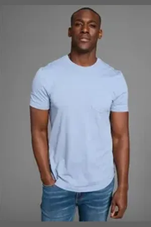 Bruno Banani Longshirt mit abgerundetem Saum blau 4XL (68/70)
