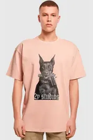 2Y T-Shirt Herren Doberman Oversize Tee (1-tlg) beige 3XL