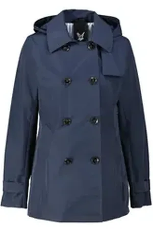 Fuchs Schmitt Trenchcoat Damen Jacke wasserabweisend mit Kapuze silberfarben 40