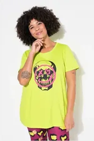 Angel of Style Angel of Style T-Shirt T-Shirt A-Linie Totenkopf/Smiley braun|grün 56