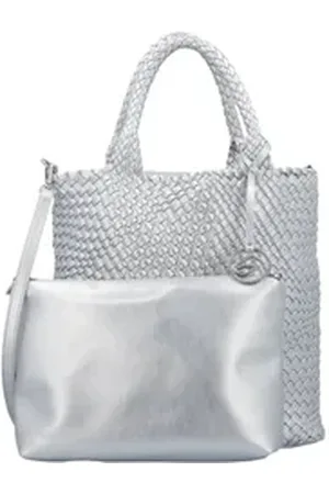 Remonte Umhängetasche, Damen-Henkeltasche, Schultertasche mit herausnehmbarer Innentasche silberfarben