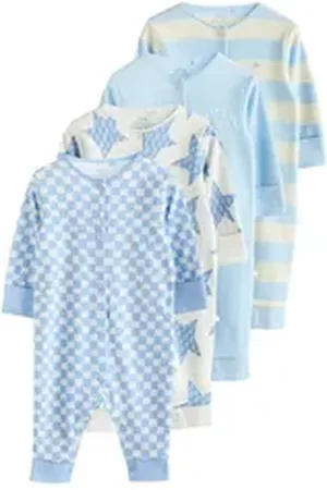 Next Schlafoverall Fußlose Baumwollstrampler, 4 Stk. (4-tlg) blau 50 (bis 50 cm.)