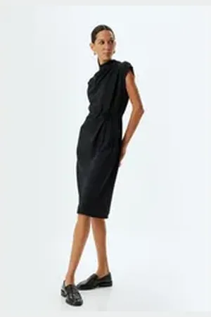 Koton Midikleid Midi Länge Shift Kleid schwarz 38