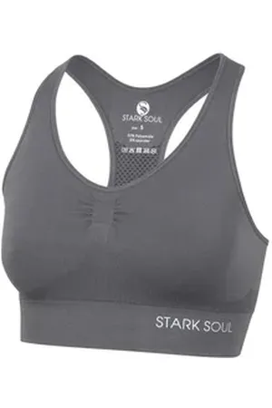 STARK SOUL ® Sport-BH Bra Light Support - Sport BH, doppellagig, für Damen Doppellagiges Material grau M