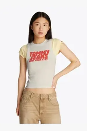 Tommy Hilfiger Tanktop TJW SLIM SH TJ BUBBLE TANK mit Logodruck beige M (38)