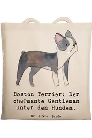 Mr. & Mrs. Panda Tragetasche Boston Terrier Gentleman - Transparent - Geschenk, charmante Gentlema (1-tlg)