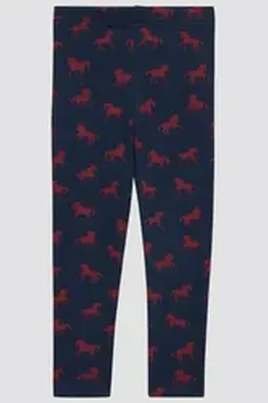 QS by s.Oliver Leggings Leggings aus Thermofleece mit All-over-Print blau 104