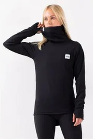 Eivy Langarmshirt (1-tlg) mit extra hohem Kragen schwarz L