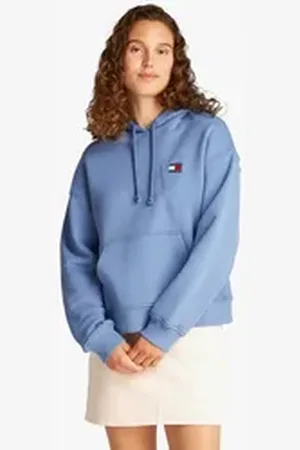 Tommy Hilfiger Hoodie TJW BXY BADGE HOODIE EXT mit Logo-Badge blau XS (34)