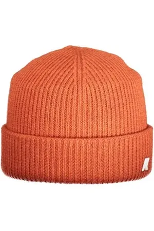K-Way Strickmütze Stilvolle rote Herrenmütze mit Applikation und Logo-Design