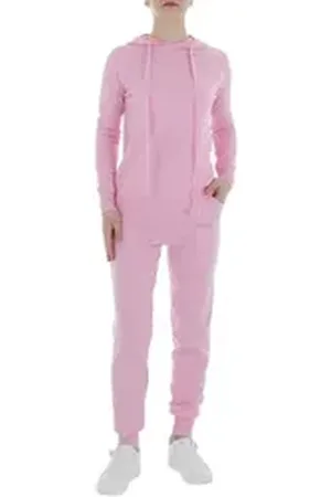 Ital-Design Jogginganzug Damen Freizeit (86365257), Kapuze Stretch Zweiteiler in Rosa rosa M/L