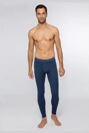 Ammann Lange Unterhose Jeans Feinripp (1-St) Lange Unterhose - Baumwolle - mit Eingriff blau 5