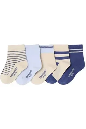Vertbaudet Socken 5er-Pack gestreifte Baby Socken BASIC 5er-Pack blau 19/22