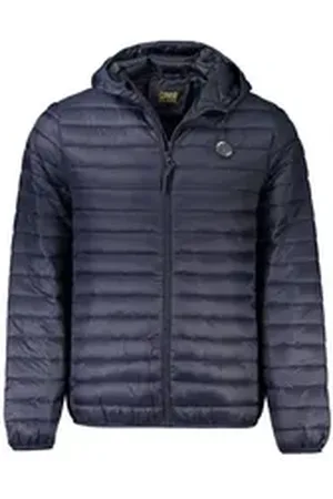 Roberto Cavalli Cavalli Class Outdoorjacke Herrenjacke Blau mit Kapuze – Leicht wattiert & vielseitig L