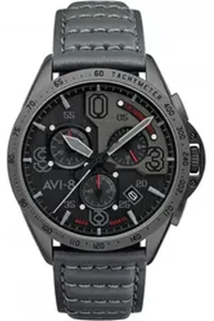 Avi-8 Quarzuhr AV-4077-03 P-51 Mustang Chronograph 43mm 5ATM grau