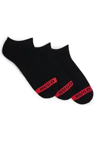 HUGO BOSS HUGO Businesssocken 3P LC PLUSH TAPE CC (Packung, 3-Paar, 3er) mit HUGO Logostickerei auf rotem Farbstreifen schwarz 39-42