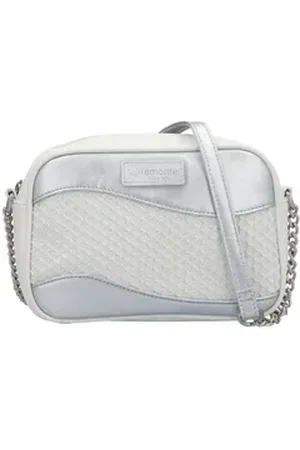 Remonte Umhängetasche, Damen-Mini-Bag, Schultertasche, Umhängeriemen mit Kette silberfarben|weiß