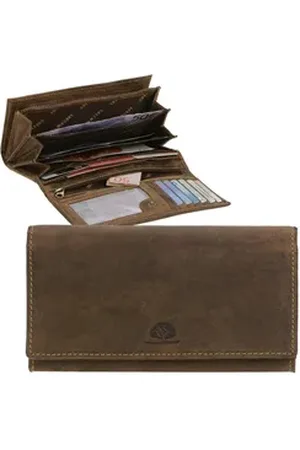 Greenburry Geldbörse Vintage, Langbörse, Damenbörse, Lederbörse braun