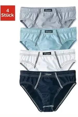 le jogger ® Slip (Packung, 4-St) aus reiner Baumwolle blau|grau 104