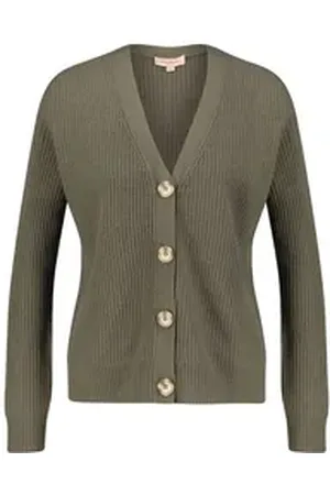 Kate Storm Cardigan Damen Strickjacke aus Wolle mit Kaschmir (1-tlg) grün L