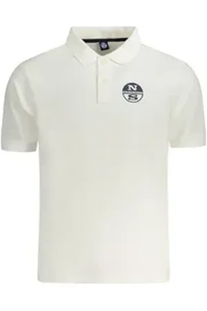 North Sails Poloshirt Elegantes Herren Kurzarm-Poloshirt Weiß mit Print XL