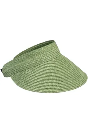 CASPAR Strohhut HT027 verstellbare leichte Damen Sommer Schirmmütze Sonnenvisor grün