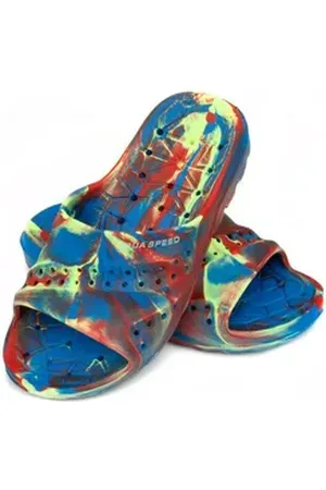 Aquaspeed Badelatschen PATMOS Kinder Duschsandalen Badeschlappen Badepantolette besonders leicht und bequem, Design leicht wieder zu erkennen blau|gelb|rot 29