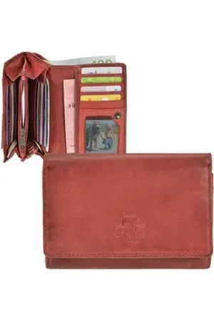 Bear Design Geldbörse "Lieke" Cow Lavato Leder, Damenbörse, Portemonnaie, 9 Kartenfächer, kompakt, rot rot