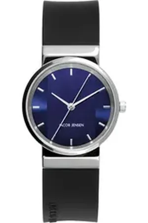 Jacob Jensen Quarzuhr Damen Armbanduhr SHINY SERIES 749 blau D. 29 mm Datum blau