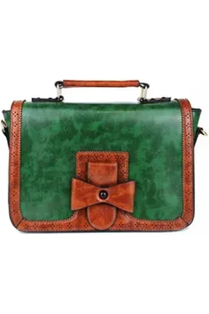 Banned Retro Schultertasche Scandal Bow Grün, Verstellbarer Schultergurt Schleife Retro Crossbody Bag grün