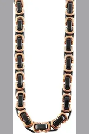Akzent Edelstahlkette Fionn Edelstahlhalskette, schwarz/roségoldfarben, Stärke 8 (Einzeln), Herren Kette 60 | 60 mm
