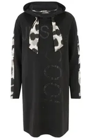 Doris Streich Sweatshirt (1-tlg) mit Leo-Einsätzen und Glitzersteinchen schwarz 44