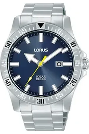 Lorus Watches LORUS Solaruhr RX379AX9, Armbanduhr, Herrenuhr, Edelstahlarmband, analog, Datum silberfarben