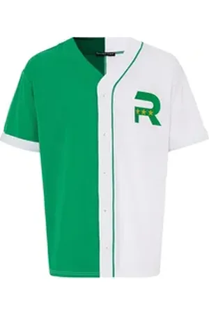 Redbridge T-Shirt im Baseball-Look - Knopfleiste, Regular Fit, Sportlich grün XL
