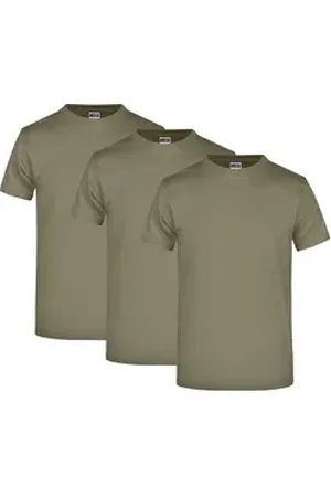 James & Nicholson T-Shirt 3er Pack Komfort-T-Shirt aus strapazierfähigem Single Jersey JN002 (Spar-Set, 3er-Pack) Hochwertiges T-Shirt in sehr großer Farbauswahl braun XXL