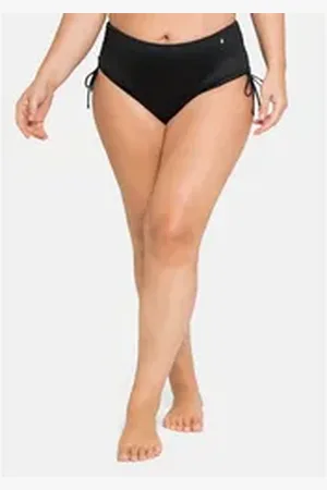 Sheego Bikini-Hose Große Größen mit Shaping-Effekt vorn, seitlich zu raffen schwarz 44