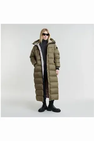 G-Star Steppjacke Whistler Long Puffer mit zusätzlichem Kordelzug innen grün M