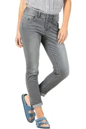 Timezone Slim-fit-Jeans SLIM NALITZ 7/8 mit Stretch grau W 30