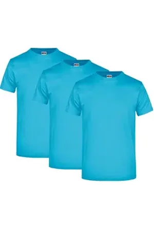 James & Nicholson T-Shirt 3er Pack Komfort-T-Shirt aus strapazierfähigem Single Jersey JN002 (Spar-Set, 3er-Pack) Hochwertiges T-Shirt in sehr großer Farbauswahl grün S