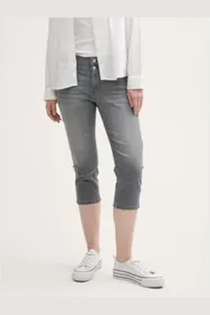 TOM TAILOR Caprijeans TTKATE Slim Capri Jeans grau 28