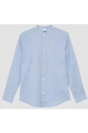 QS by s.Oliver Langarmhemd Regular Fit: Langarmhemd mit Stehkragen aus Baumwolle blau 158/164