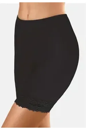 Nina Von C. Lange Unterhose Millefleurs (1-St) Langbein Schlüpfer - Atmungsaktiv - Mit Spitzen-Details schwarz 40