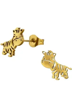 Monkimau Ohrring-Set Zebra Kinder Ohrringe Chirurgenstahl Mädchen Geschenk, Hypoallergen