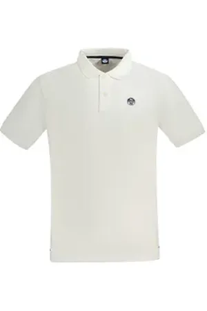 North Sails Poloshirt Herren Kurzarm-Poloshirt Weiß mit Applikation und XL