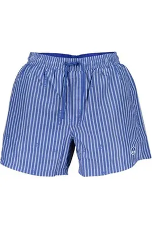 North Sails Badeshorts Herren-Badehose Blau mit Muster, Kordelzug und Bio-Baumwolle XL