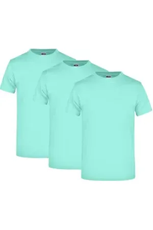 James & Nicholson T-Shirt 3er Pack Komfort-T-Shirt aus strapazierfähigem Single Jersey JN002 (Spar-Set, 3er-Pack) Hochwertiges T-Shirt in sehr großer Farbauswahl grün XXL