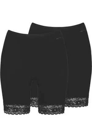 Mey Lange Unterhose 2er Pack Lights (Spar-Set, 2-St) Langbein Schlüpfer - Baumwolle - Ohne auftragende Seitennähte schwarz 42