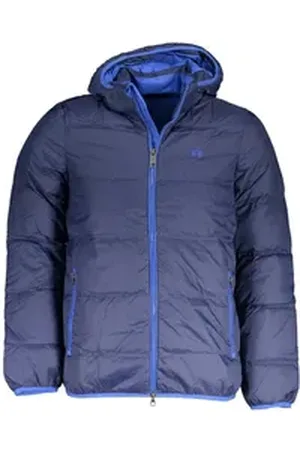 La Martina Outdoorjacke Herrenjacke Blau: Abnehmbare Kapuze & Stickerei, Vielseitig Elegant 2XL